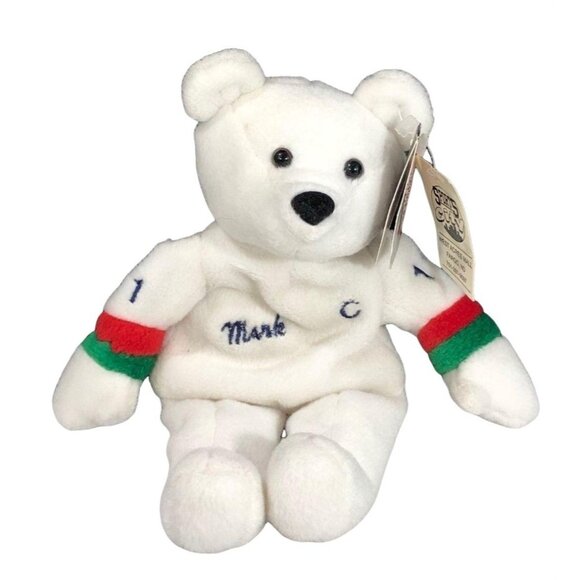 Salvinos Bammers Mark Messier #11 NHL Hockey Plush Bear With Tags 1999 White 9" - Picture 2 of 8